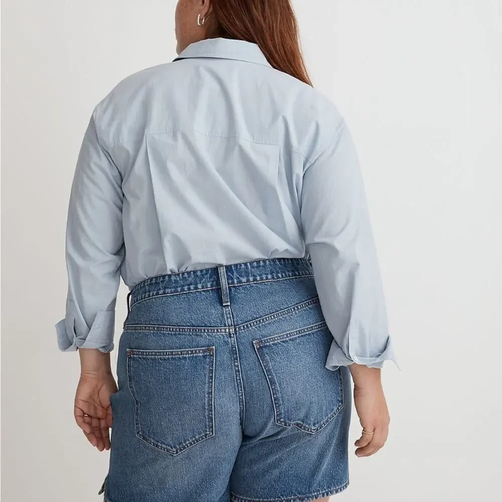NWT Madewell Mid-Length Denim Shorts Side Slit Edition
